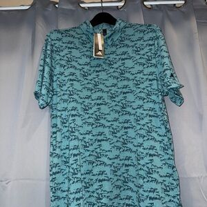 Adidas Men's Aqua Patterned Short Sleeve Tee